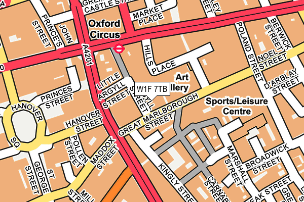 W1F 7TB map - OS OpenMap – Local (Ordnance Survey)