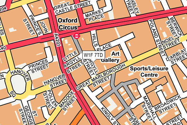 W1F 7TD map - OS OpenMap – Local (Ordnance Survey)