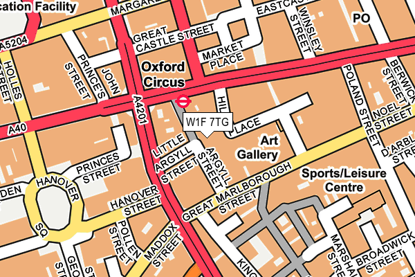 W1F 7TG map - OS OpenMap – Local (Ordnance Survey)