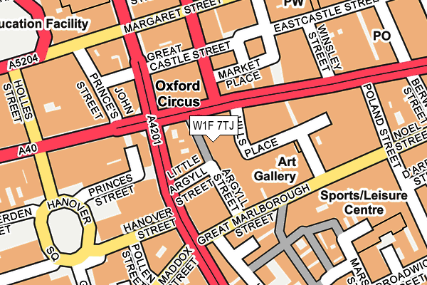 W1F 7TJ map - OS OpenMap – Local (Ordnance Survey)