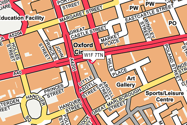 W1F 7TN map - OS OpenMap – Local (Ordnance Survey)