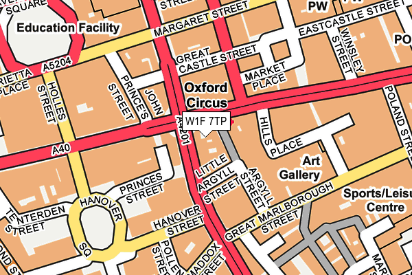 W1F 7TP map - OS OpenMap – Local (Ordnance Survey)