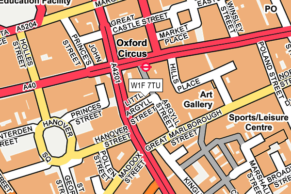 W1F 7TU map - OS OpenMap – Local (Ordnance Survey)