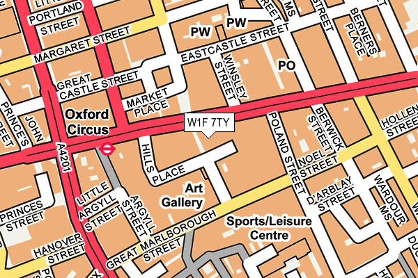 W1F 7TY map - OS OpenMap – Local (Ordnance Survey)