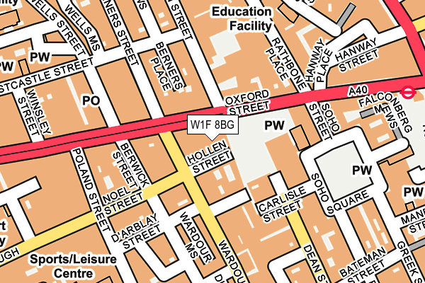 W1F 8BG map - OS OpenMap – Local (Ordnance Survey)