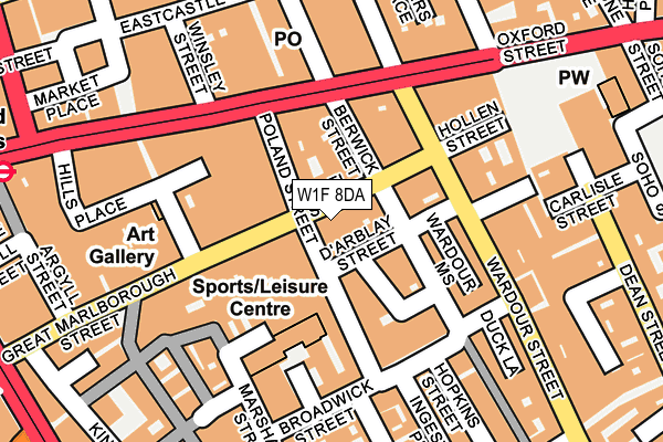W1F 8DA map - OS OpenMap – Local (Ordnance Survey)