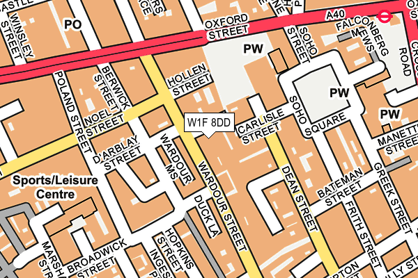 W1F 8DD map - OS OpenMap – Local (Ordnance Survey)