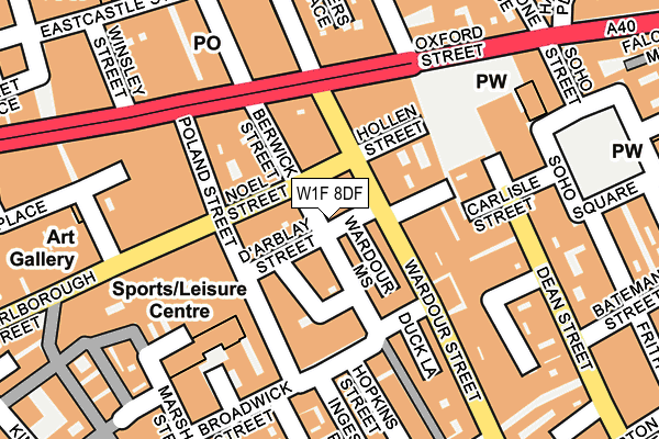 W1F 8DF map - OS OpenMap – Local (Ordnance Survey)