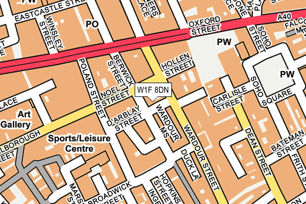 W1F 8DN map - OS OpenMap – Local (Ordnance Survey)