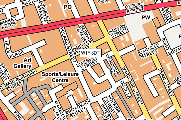 W1F 8DT map - OS OpenMap – Local (Ordnance Survey)
