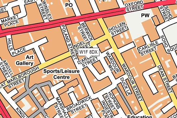 W1F 8DX map - OS OpenMap – Local (Ordnance Survey)