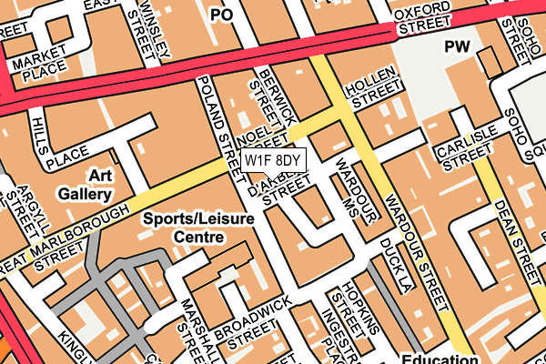 W1F 8DY map - OS OpenMap – Local (Ordnance Survey)