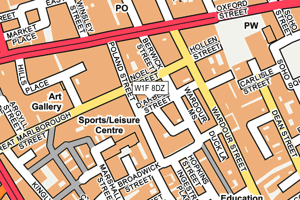 W1F 8DZ map - OS OpenMap – Local (Ordnance Survey)