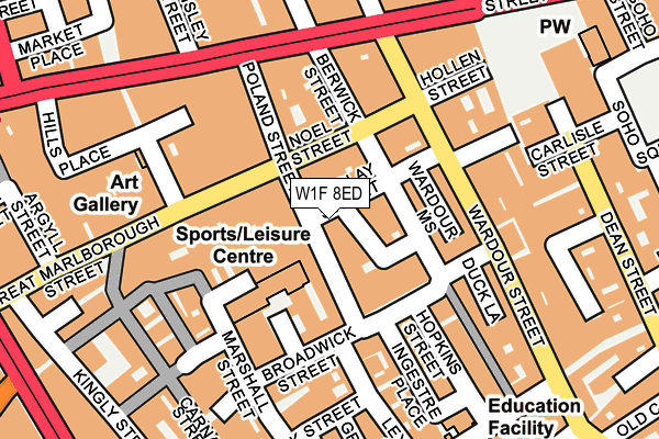 W1F 8ED map - OS OpenMap – Local (Ordnance Survey)