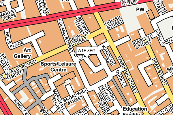 W1F 8EG map - OS OpenMap – Local (Ordnance Survey)