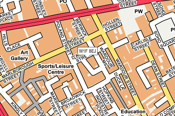 W1F 8EJ map - OS OpenMap – Local (Ordnance Survey)