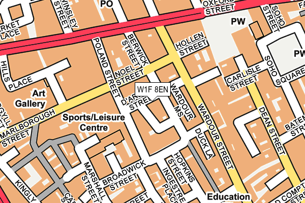 W1F 8EN map - OS OpenMap – Local (Ordnance Survey)