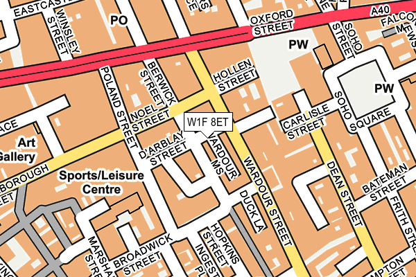 W1F 8ET map - OS OpenMap – Local (Ordnance Survey)
