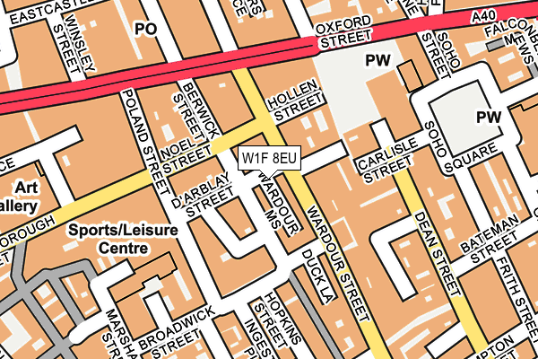 W1F 8EU map - OS OpenMap – Local (Ordnance Survey)