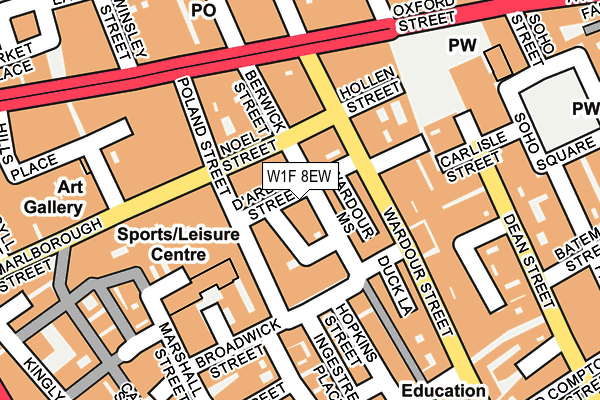W1F 8EW map - OS OpenMap – Local (Ordnance Survey)