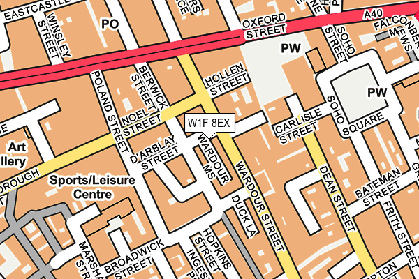 W1F 8EX map - OS OpenMap – Local (Ordnance Survey)