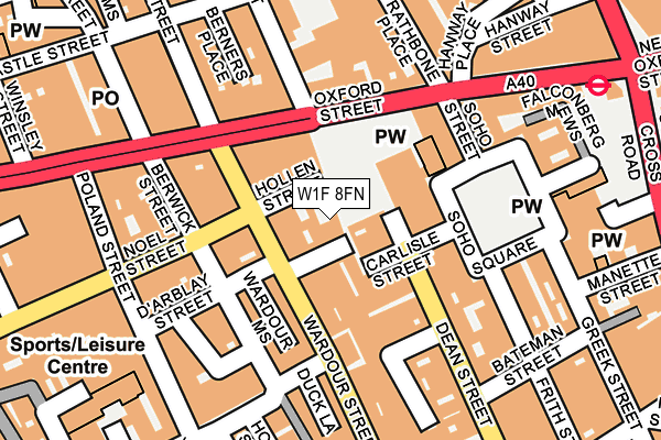 W1F 8FN map - OS OpenMap – Local (Ordnance Survey)