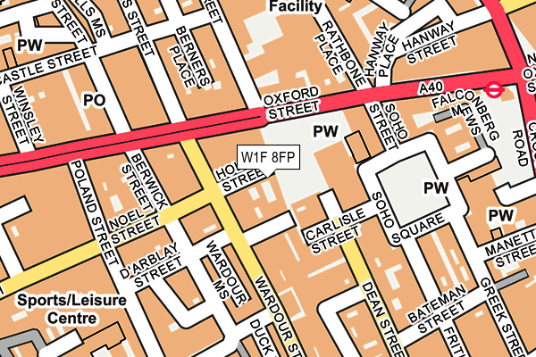 W1F 8FP map - OS OpenMap – Local (Ordnance Survey)