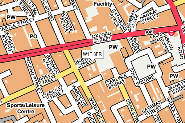 W1F 8FR map - OS OpenMap – Local (Ordnance Survey)