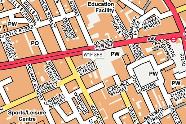 W1F 8FS map - OS OpenMap – Local (Ordnance Survey)