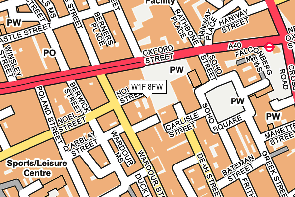 W1F 8FW map - OS OpenMap – Local (Ordnance Survey)