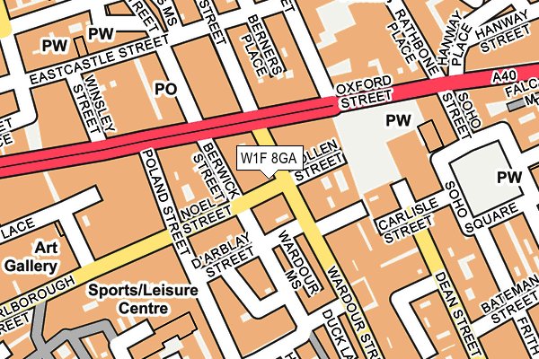 W1F 8GA map - OS OpenMap – Local (Ordnance Survey)