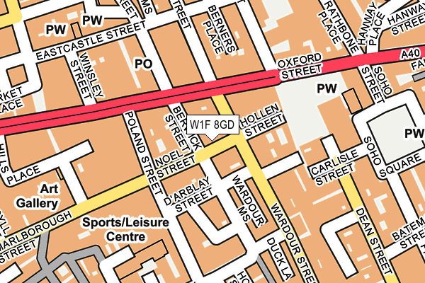 W1F 8GD map - OS OpenMap – Local (Ordnance Survey)