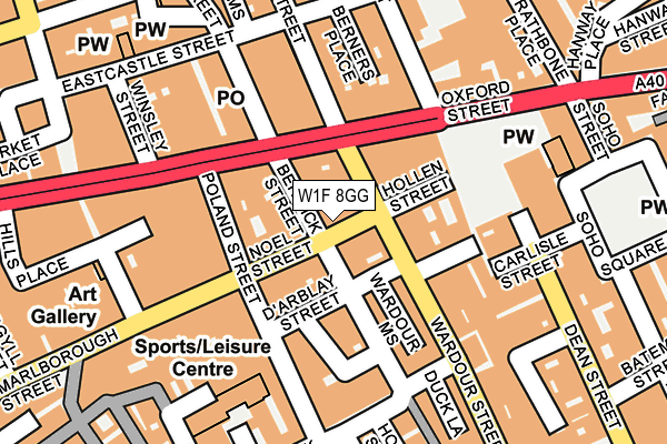 W1F 8GG map - OS OpenMap – Local (Ordnance Survey)