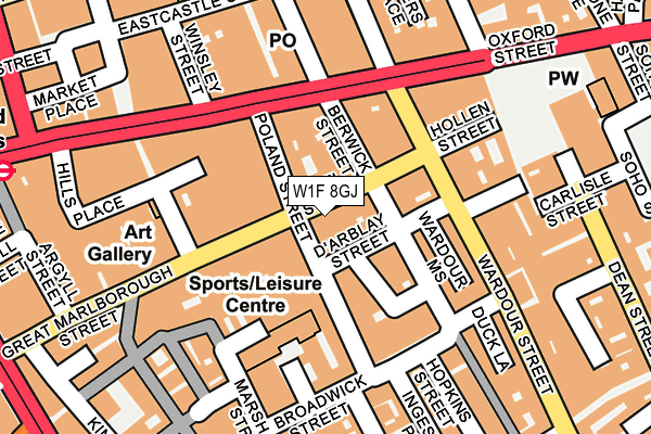 W1F 8GJ map - OS OpenMap – Local (Ordnance Survey)