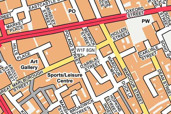 W1F 8GN map - OS OpenMap – Local (Ordnance Survey)
