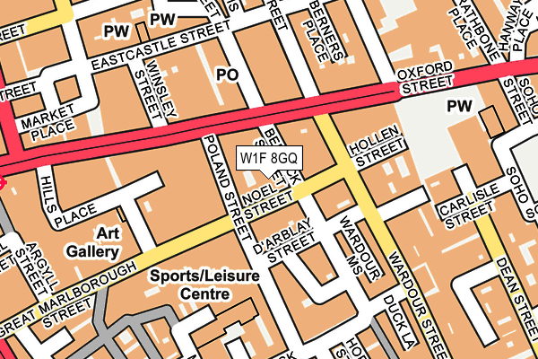 W1F 8GQ map - OS OpenMap – Local (Ordnance Survey)