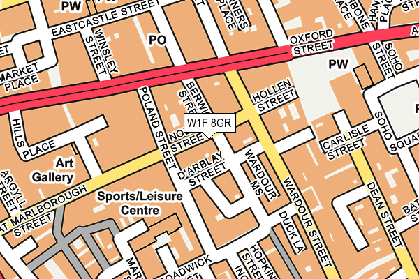 W1F 8GR map - OS OpenMap – Local (Ordnance Survey)