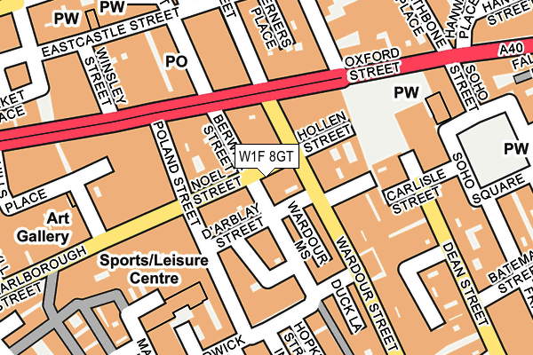 W1F 8GT map - OS OpenMap – Local (Ordnance Survey)