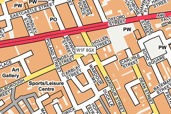 W1F 8GX map - OS OpenMap – Local (Ordnance Survey)