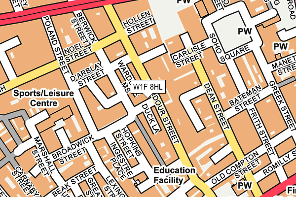 W1F 8HL map - OS OpenMap – Local (Ordnance Survey)