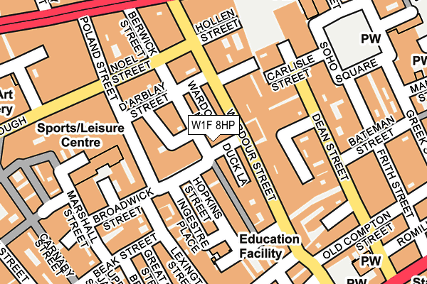 W1F 8HP map - OS OpenMap – Local (Ordnance Survey)