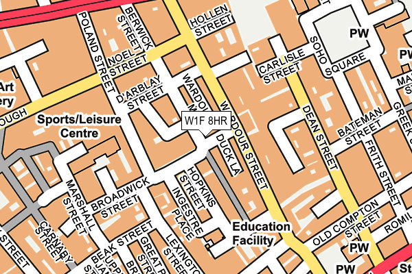 W1F 8HR map - OS OpenMap – Local (Ordnance Survey)