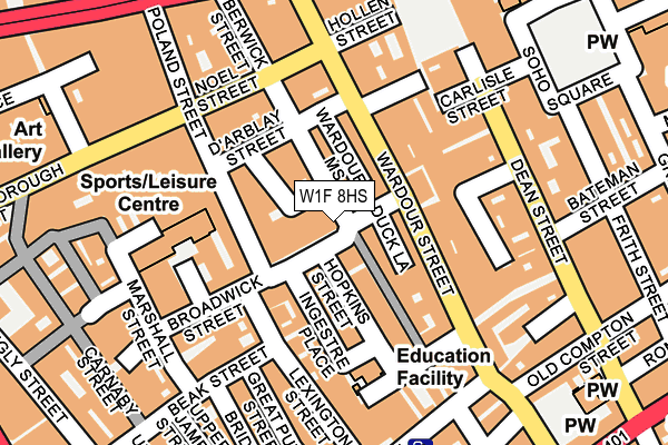 W1F 8HS map - OS OpenMap – Local (Ordnance Survey)