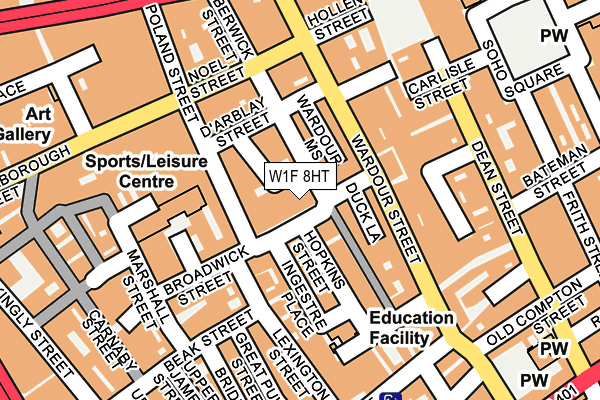 W1F 8HT map - OS OpenMap – Local (Ordnance Survey)