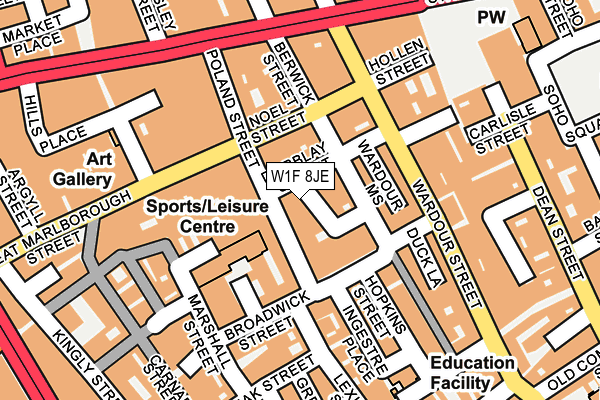 W1F 8JE map - OS OpenMap – Local (Ordnance Survey)