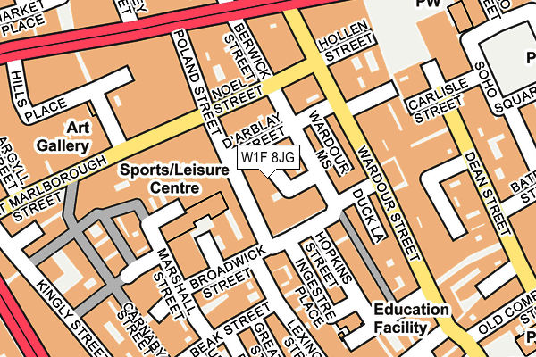 W1F 8JG map - OS OpenMap – Local (Ordnance Survey)