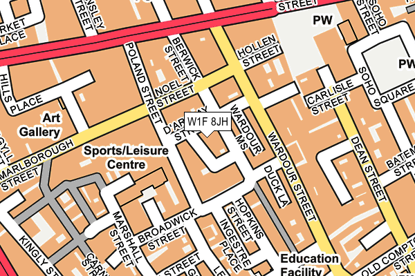 W1F 8JH map - OS OpenMap – Local (Ordnance Survey)