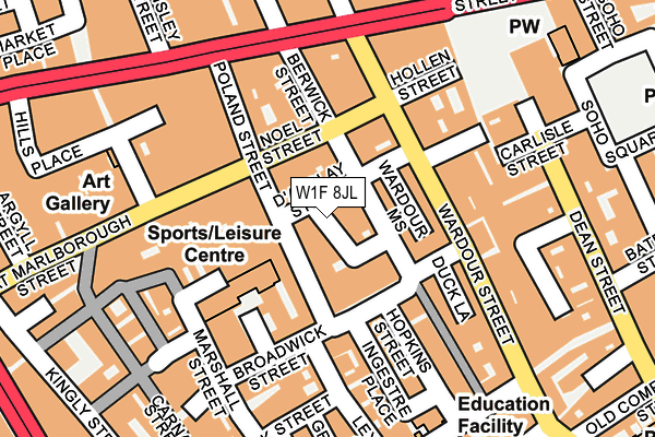 W1F 8JL map - OS OpenMap – Local (Ordnance Survey)