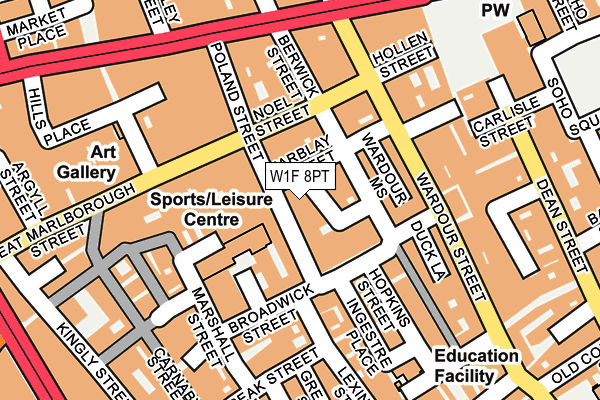 W1F 8PT map - OS OpenMap – Local (Ordnance Survey)