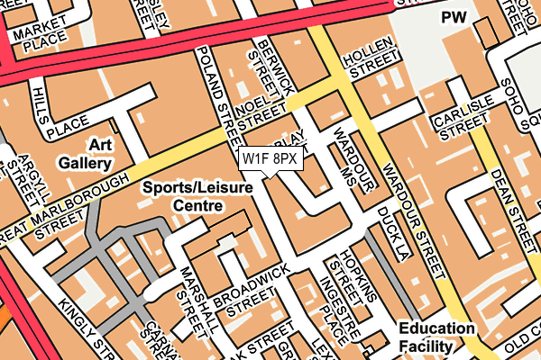 W1F 8PX map - OS OpenMap – Local (Ordnance Survey)